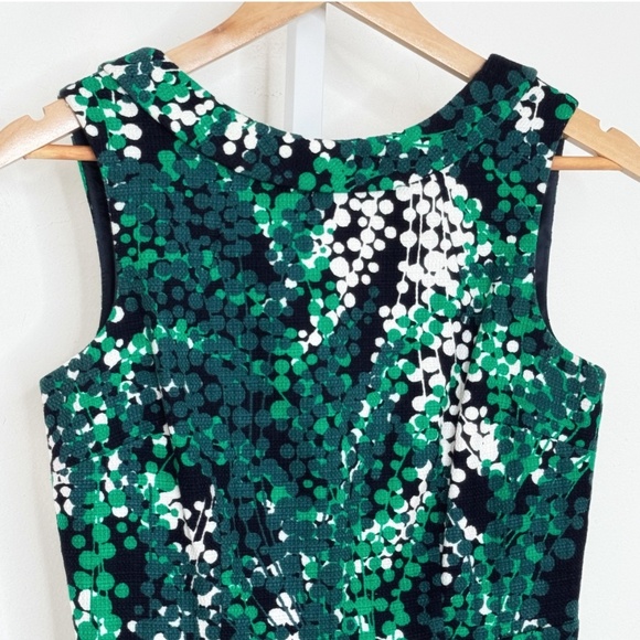 NEW Boden Martha Shift Dress Green Black Print Sleeveless Cotton Blend Size 2 - Picture 4 of 13